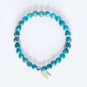 Teal Blue Crazy Lace Agate Bracelet - GoodBeads Essentials Collection
